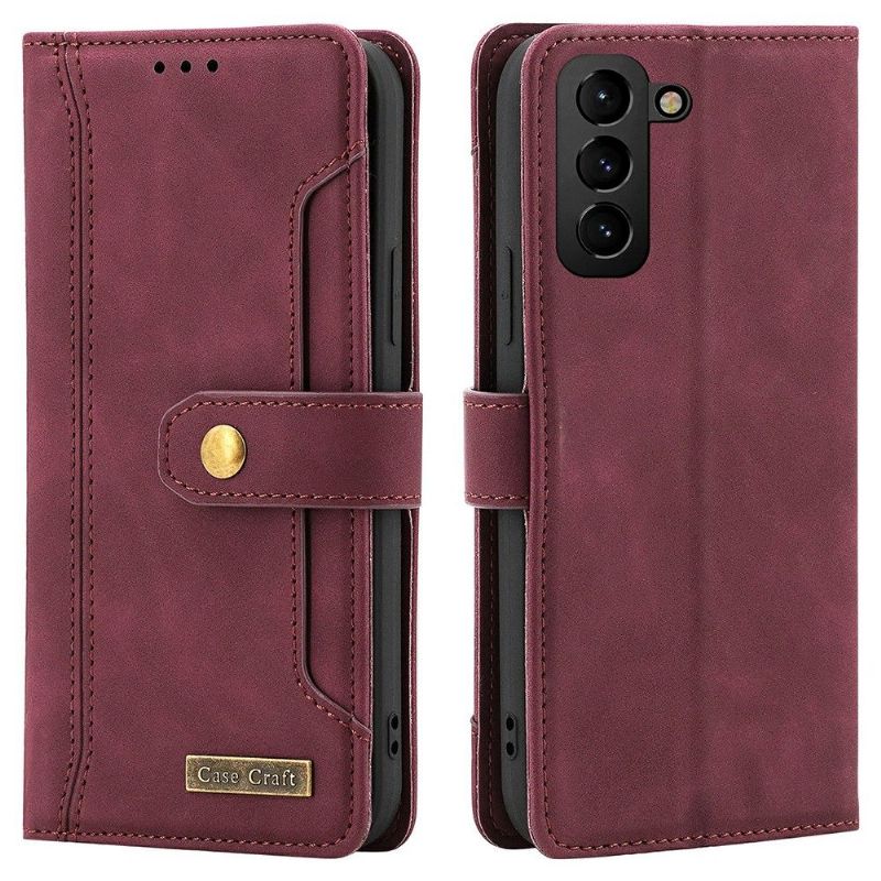 Kožené Pouzdro Na Samsung Galaxy S22 5G Ochranný Pouzdro S Prošíváním