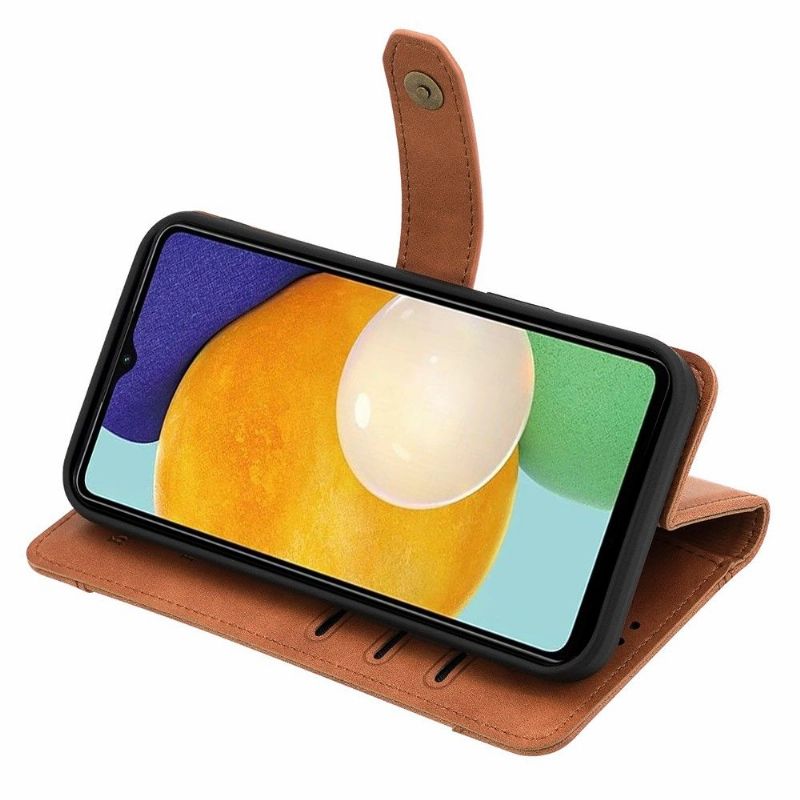 Kožené Pouzdro Na Samsung Galaxy S22 5G Ochranný Pouzdro S Prošíváním