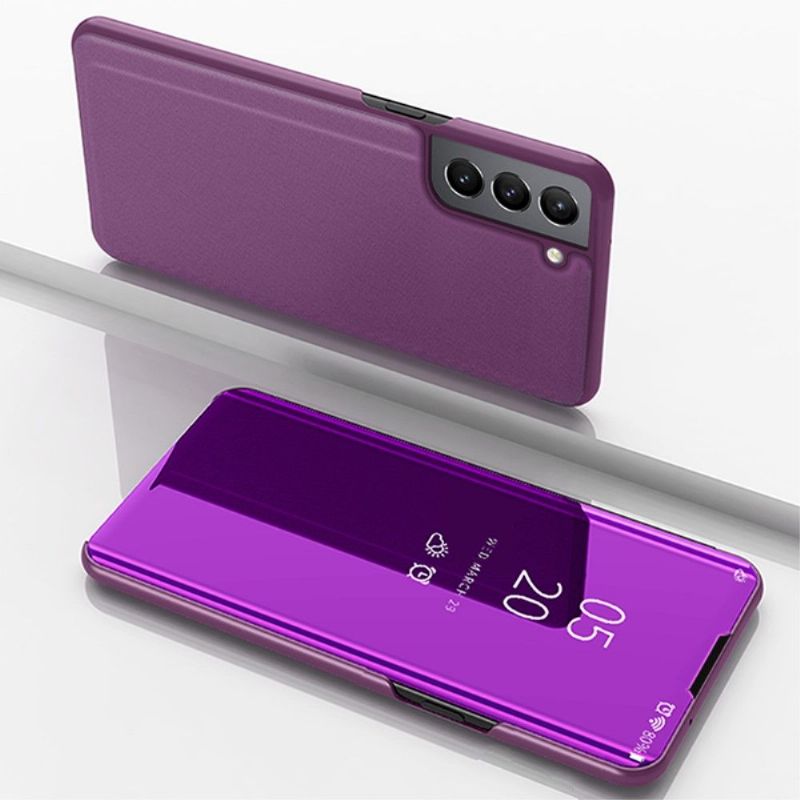 Kryty Na Mobil Na Samsung Galaxy S22 5G Flipové Pouzdro Zrcadlový Efekt