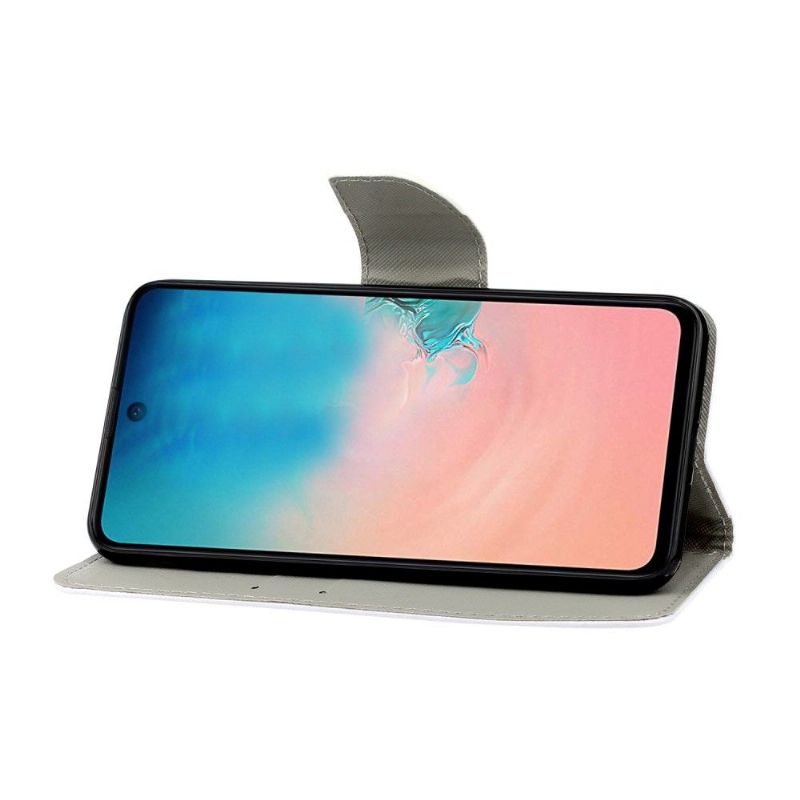 Kožené Pouzdro Na Samsung Galaxy A71 Zlatí Motýli