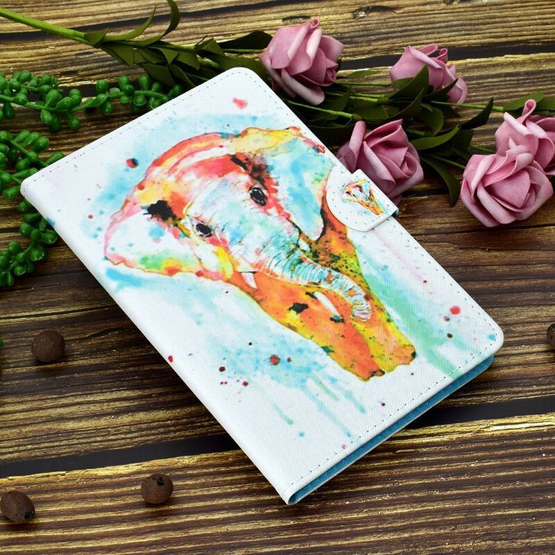 Flipové Pouzdro Na Samsung Galaxy Tab A7 Lite Akvarel Slon