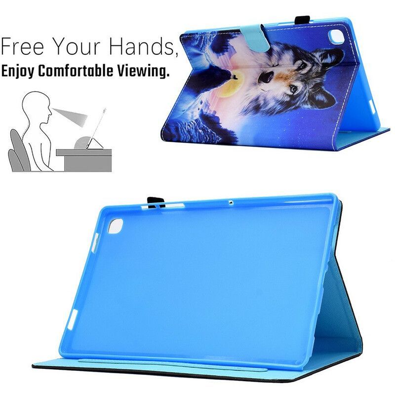 Flipové Pouzdro Na Samsung Galaxy Tab A7 Lite Horský Vlk