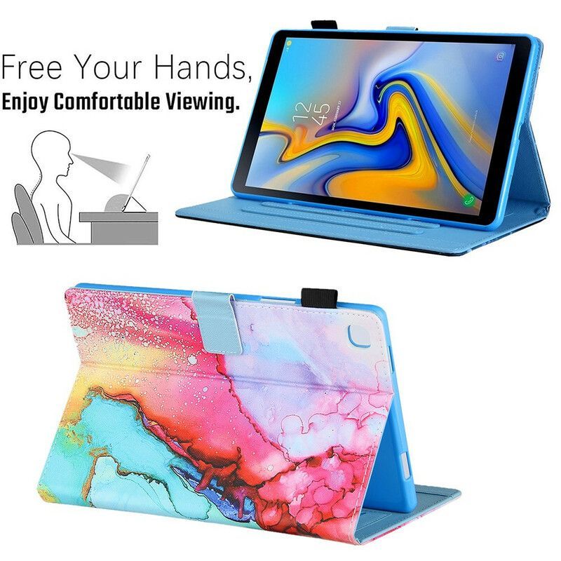 Flipové Pouzdro Na Samsung Galaxy Tab A7 Lite Mramorový Styl