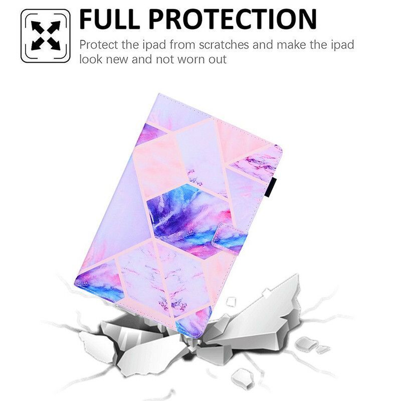 Flipové Pouzdro Na Samsung Galaxy Tab A7 Lite Návrh Mramorové Geometrie