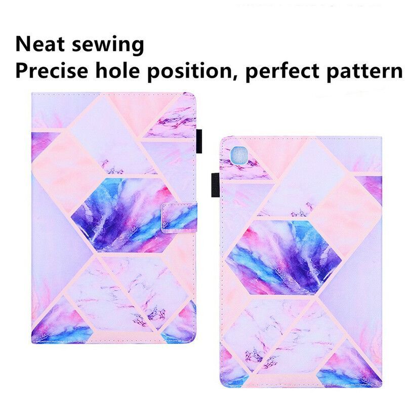 Flipové Pouzdro Na Samsung Galaxy Tab A7 Lite Návrh Mramorové Geometrie