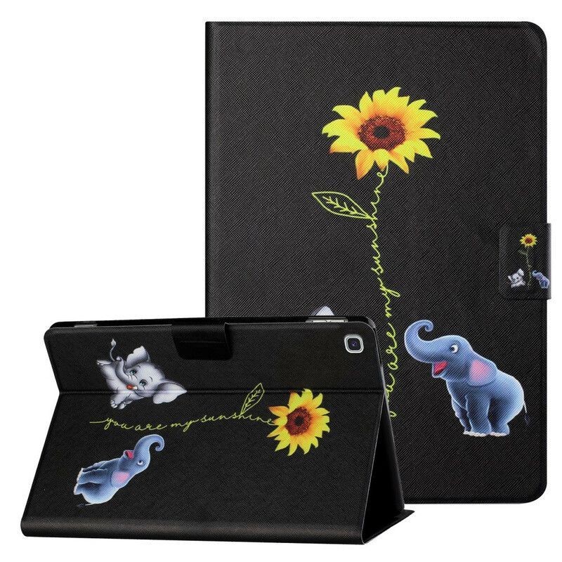 Flipové Pouzdro Na Samsung Galaxy Tab A7 Lite Slunečnicové Sloni