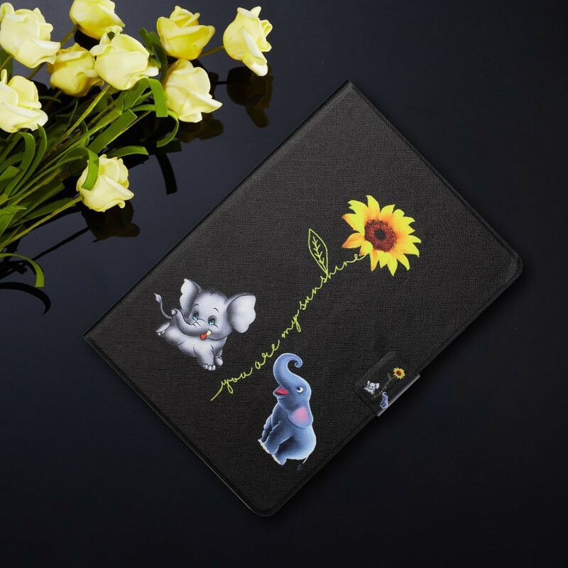 Flipové Pouzdro Na Samsung Galaxy Tab A7 Lite Slunečnicové Sloni