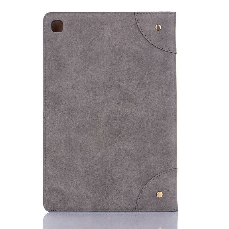 Kožené Pouzdro Folio Na Samsung Galaxy Tab A7 Lite Vintage Nýty Z Umělé Kůže