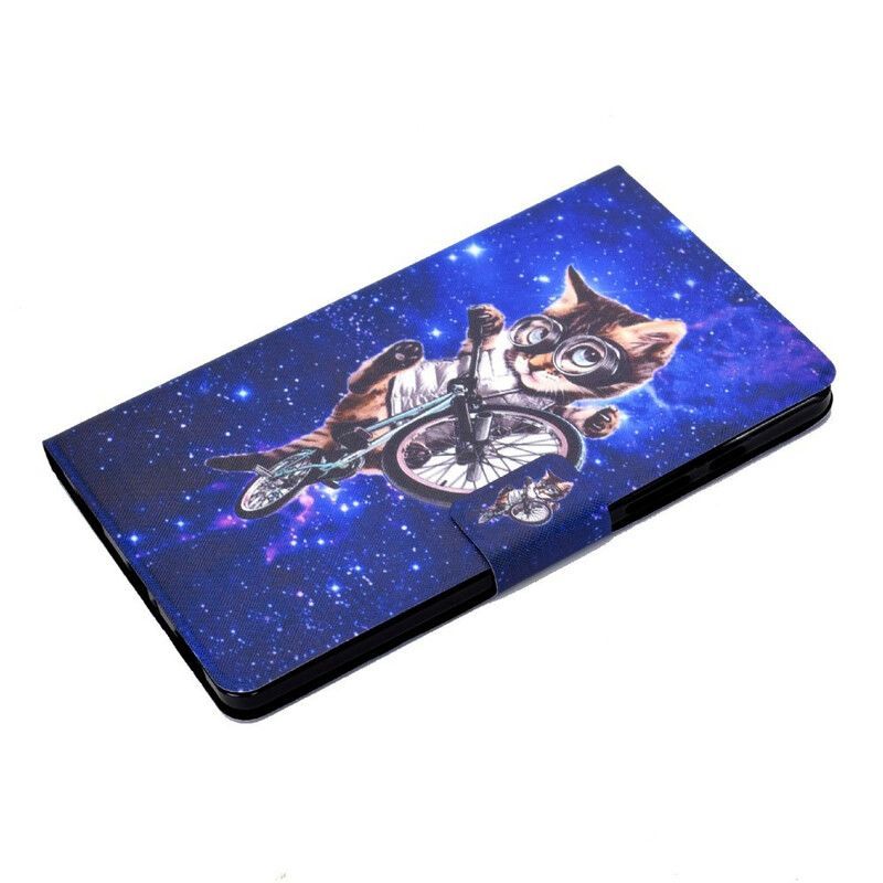 Kožené Pouzdro Na Samsung Galaxy Tab A7 Lite Legrační Kočka