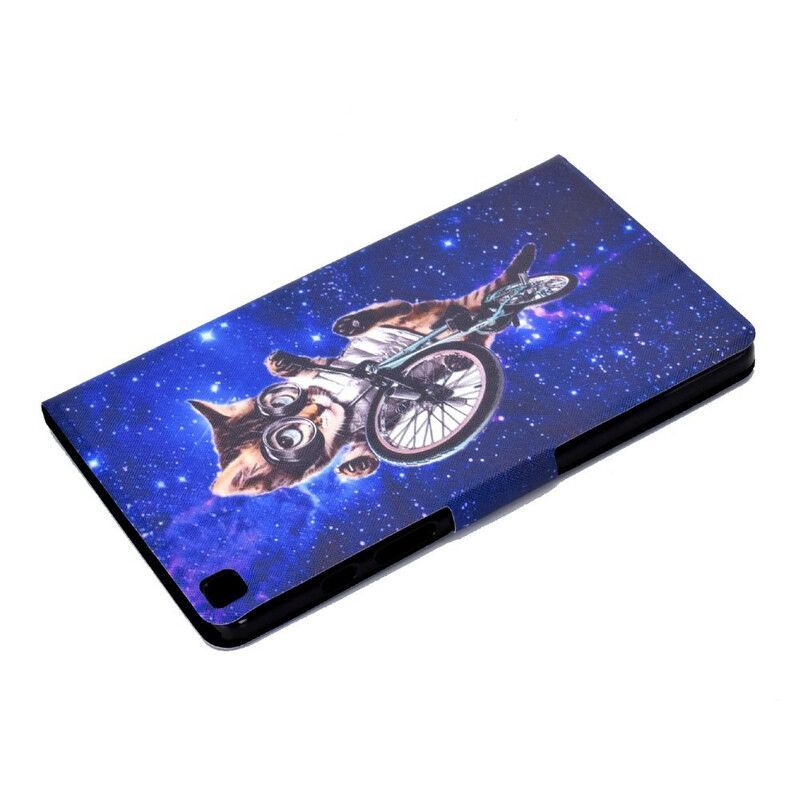 Kožené Pouzdro Na Samsung Galaxy Tab A7 Lite Legrační Kočka