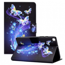 Kožené Pouzdro Na Samsung Galaxy Tab A7 Lite Motýli V Letu