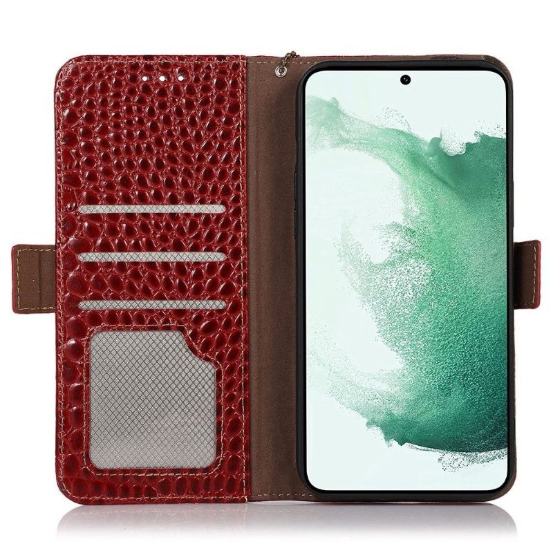 Flipové Pouzdro Na Samsung Galaxy A53 5G Originální Kůže Croco Look