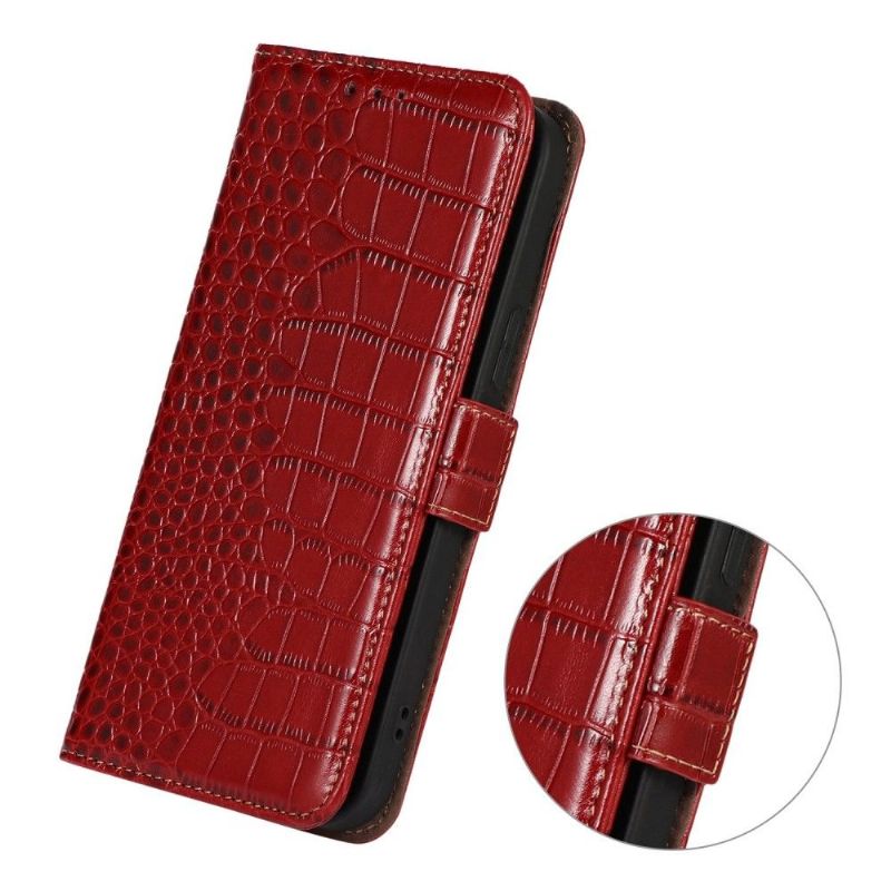 Flipové Pouzdro Na Samsung Galaxy A53 5G Originální Kůže Croco Look
