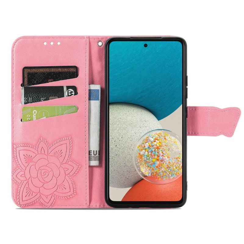 Flipové Pouzdro Na Samsung Galaxy A53 5G Reliéfní Motýl