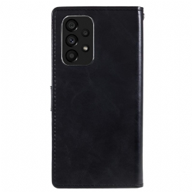 Flipové Pouzdro Na Samsung Galaxy A53 5G Umělá Kůže Blue Moon