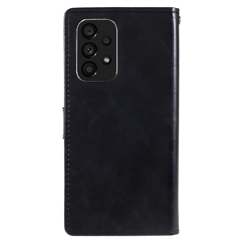 Flipové Pouzdro Na Samsung Galaxy A53 5G Umělá Kůže Blue Moon