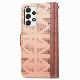 Flipové Pouzdro Na Samsung Galaxy A53 5G Umělá Kůže S Dírkami