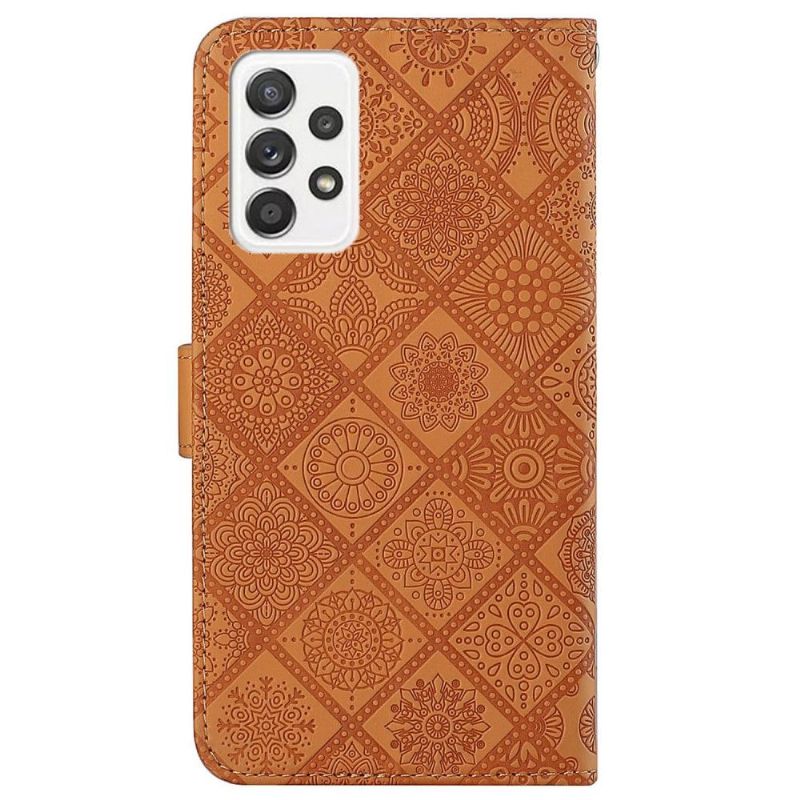 Kožené Pouzdro Na Samsung Galaxy A53 5G Mandalový Kaleidoskop