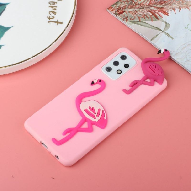 Kryt Na Samsung Galaxy A53 5G Silikonový Flamingo 3d