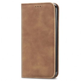 Kožené Pouzdro Folio Xiaomi 14t Pro Měkká Textura