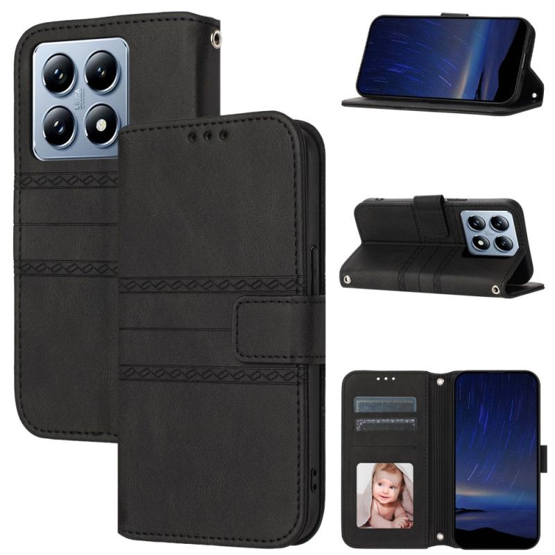 Kožený Kryt Na Xiaomi 14t Pro Řemínek Vlys