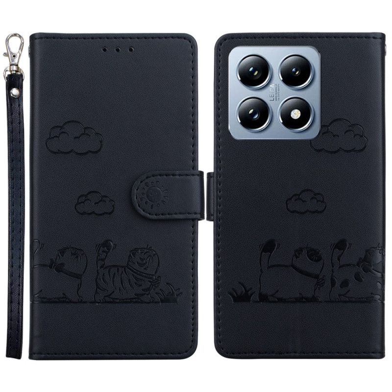 Kožený Kryt Xiaomi 14t Pro Grafické Blokování Rfid