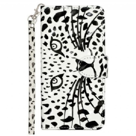 Kožený Kryt Xiaomi 14t Pro Grafický Pásek Leopard