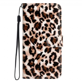Kožený Kryt Xiaomi 14t Pro Leopardí Tisk