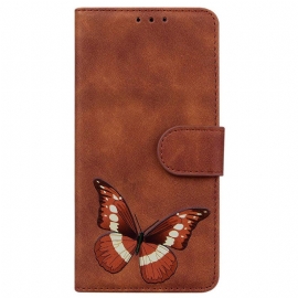 Kožený Kryt Xiaomi 14t Pro Motýlí Semišový Efekt
