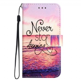 Kožený Kryt Xiaomi 14t Pro Nikdy Nepřestávej Snít
