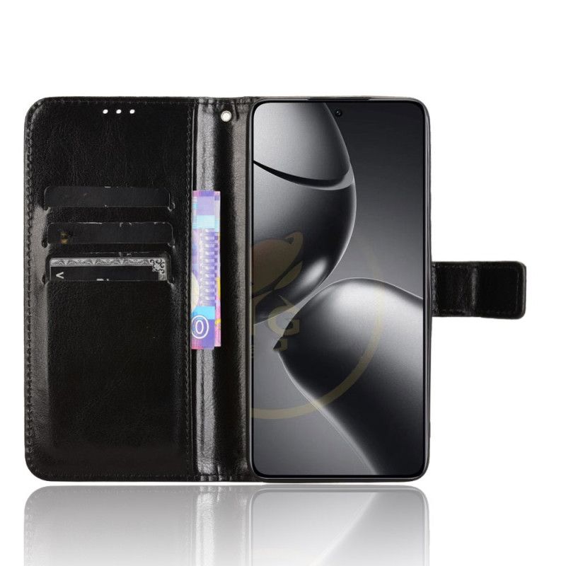 Kožený Kryt Xiaomi 14t Pro Okázalá Umělá Kůže