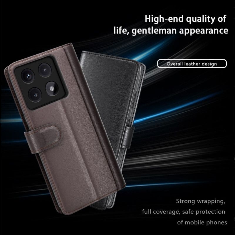 Kožený Kryt Xiaomi 14t Pro Pravá Kůže