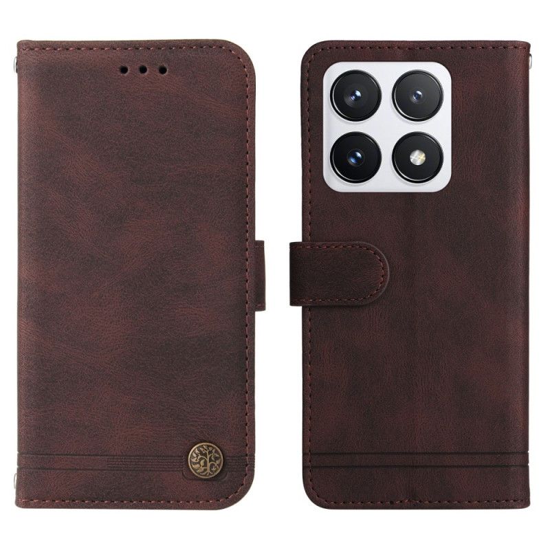 Peněženková Pouzdra Xiaomi 14t Pro Kryty Na Mobil Efekt Nýtového Semiše