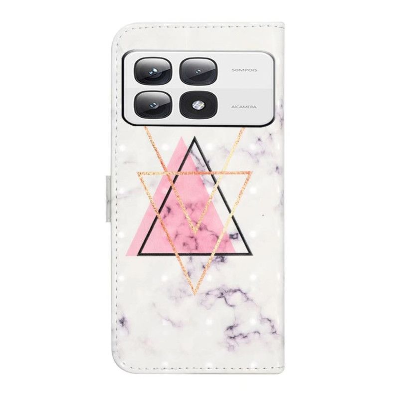 Peněženková Pouzdra Xiaomi 14t Pro Kryty Na Mobil Mramorové Trojúhelníky