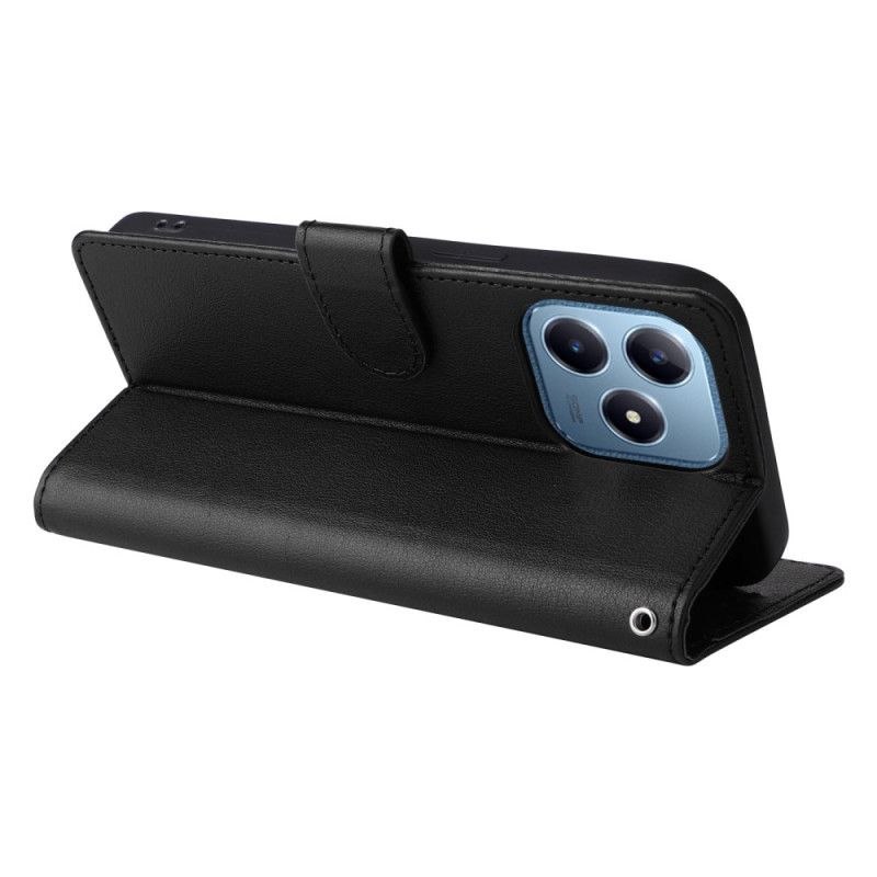 Kožený Kryt Na Realme C61 Jednobarevná Umělá Kůže