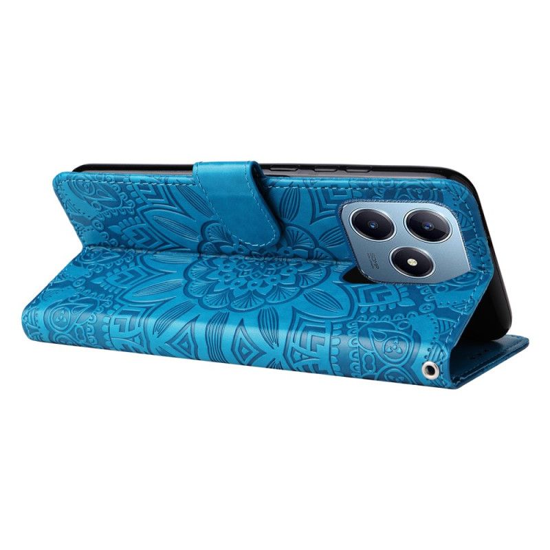 Kožený Kryt Na Realme C61 Vzor Slunečnic