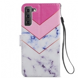 Flipové Pouzdro Na Samsung Galaxy S21 FE Geometrie Mramoru