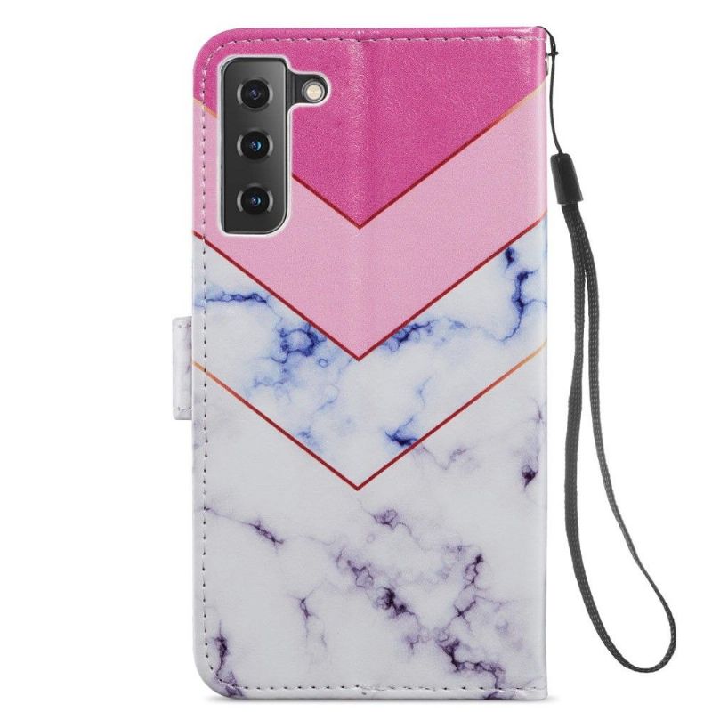Flipové Pouzdro Na Samsung Galaxy S21 FE Geometrie Mramoru