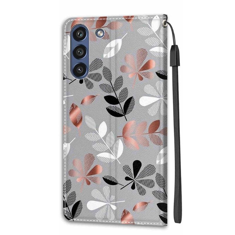 Flipové Pouzdro Na Samsung Galaxy S21 FE Ilustrace Divokých Listů
