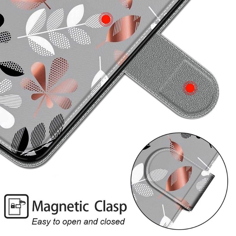 Flipové Pouzdro Na Samsung Galaxy S21 FE Ilustrace Divokých Listů