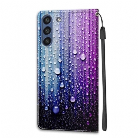 Flipové Pouzdro Na Samsung Galaxy S21 FE Kapky Vody