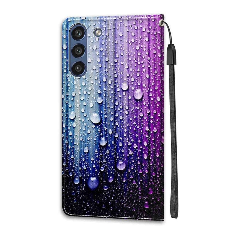 Flipové Pouzdro Na Samsung Galaxy S21 FE Kapky Vody