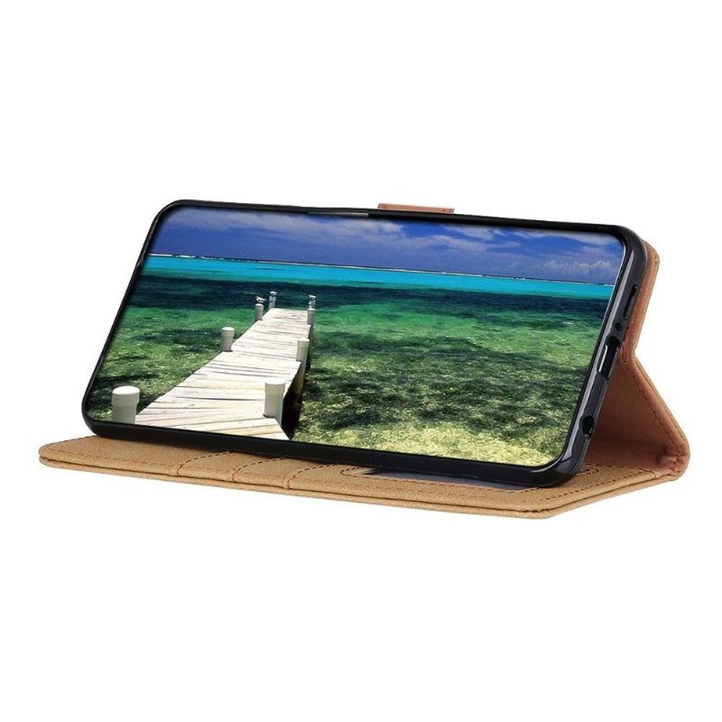Flipové Pouzdro Na Samsung Galaxy S21 FE Khazneh Retro Kožený Efekt