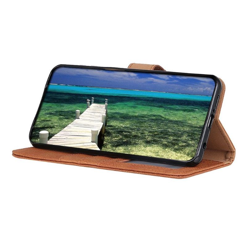 Flipové Pouzdro Na Samsung Galaxy S21 FE Khazneh Retro Kožený Efekt