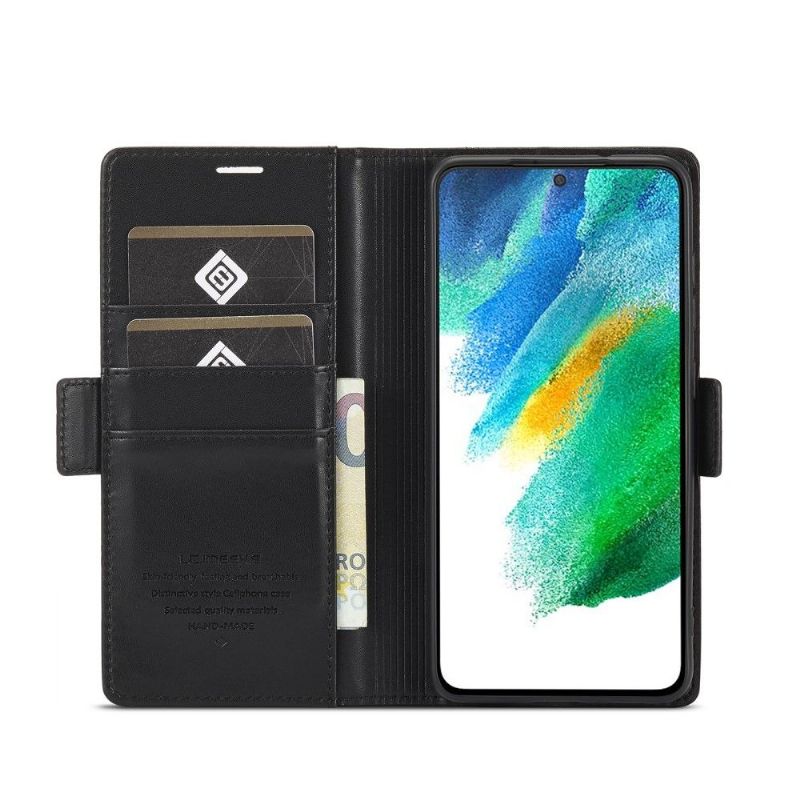 Flipové Pouzdro Na Samsung Galaxy S21 FE Kožené Pouzdro Folio Lc.imeeke S Koženými Efekty