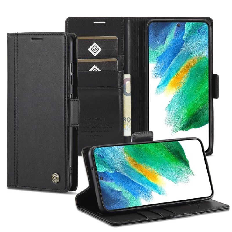 Flipové Pouzdro Na Samsung Galaxy S21 FE Kožené Pouzdro Folio Lc.imeeke S Koženými Efekty