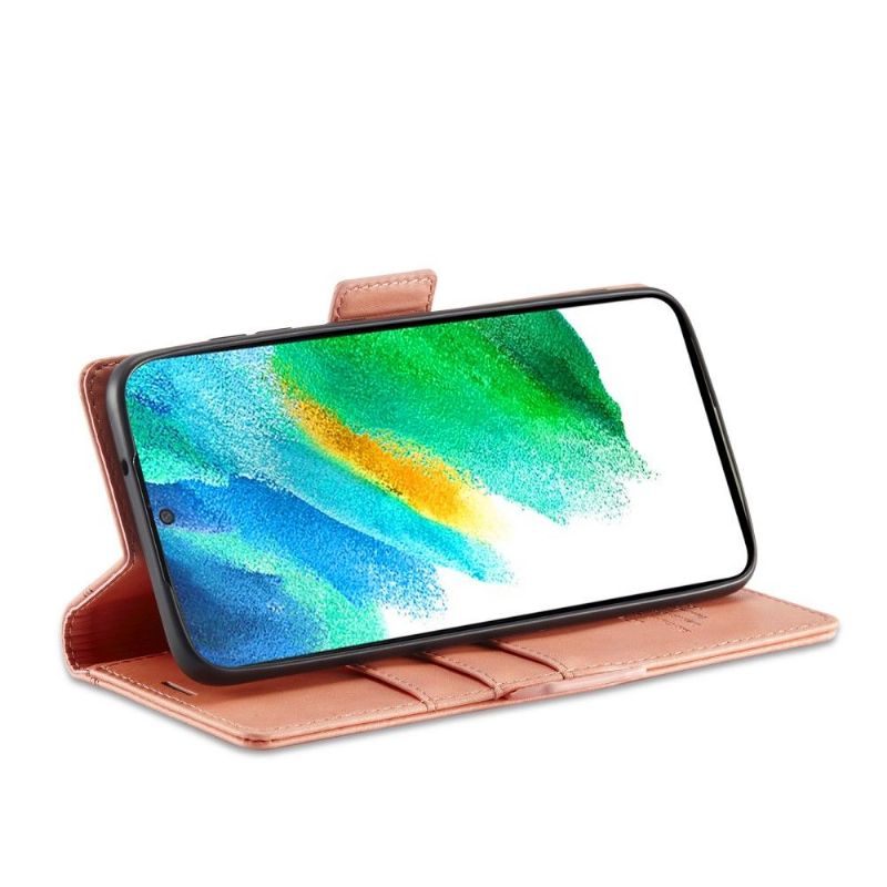 Flipové Pouzdro Na Samsung Galaxy S21 FE Kožené Pouzdro Folio Lc.imeeke S Koženými Efekty