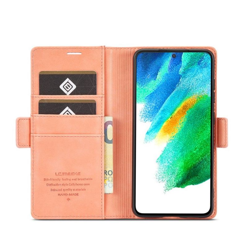 Flipové Pouzdro Na Samsung Galaxy S21 FE Kožené Pouzdro Folio Lc.imeeke S Koženými Efekty