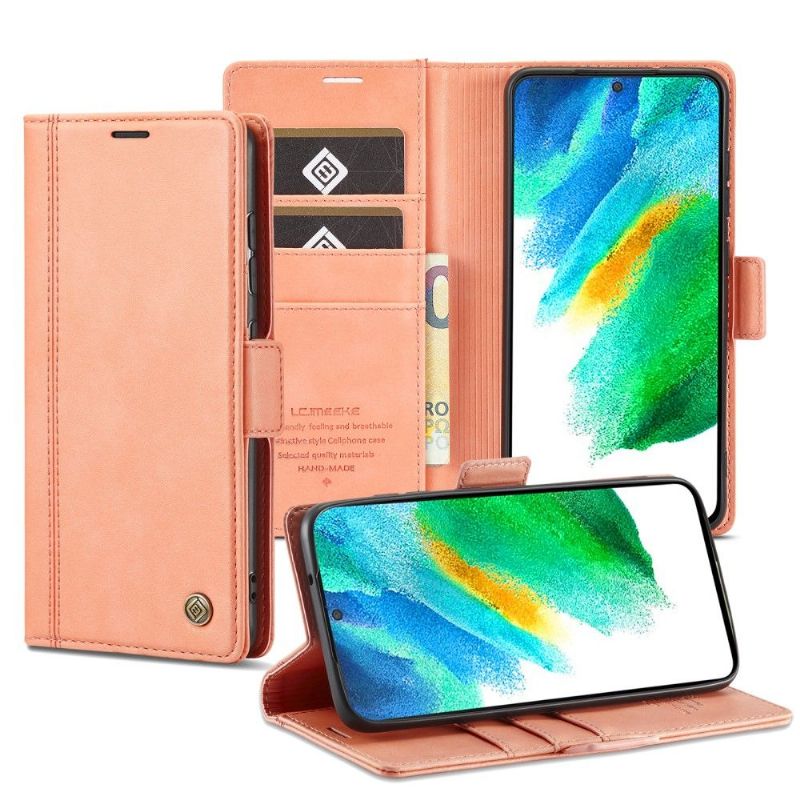 Flipové Pouzdro Na Samsung Galaxy S21 FE Kožené Pouzdro Folio Lc.imeeke S Koženými Efekty