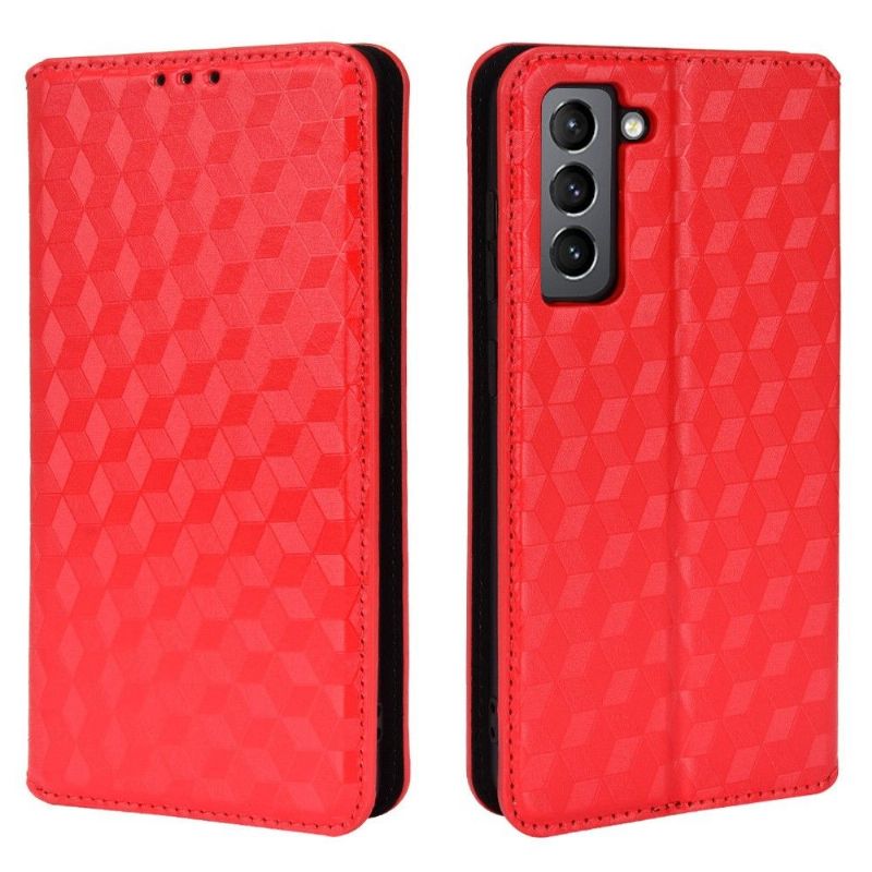 Flipové Pouzdro Na Samsung Galaxy S21 FE Kožené Pouzdro Návrh Geometrie